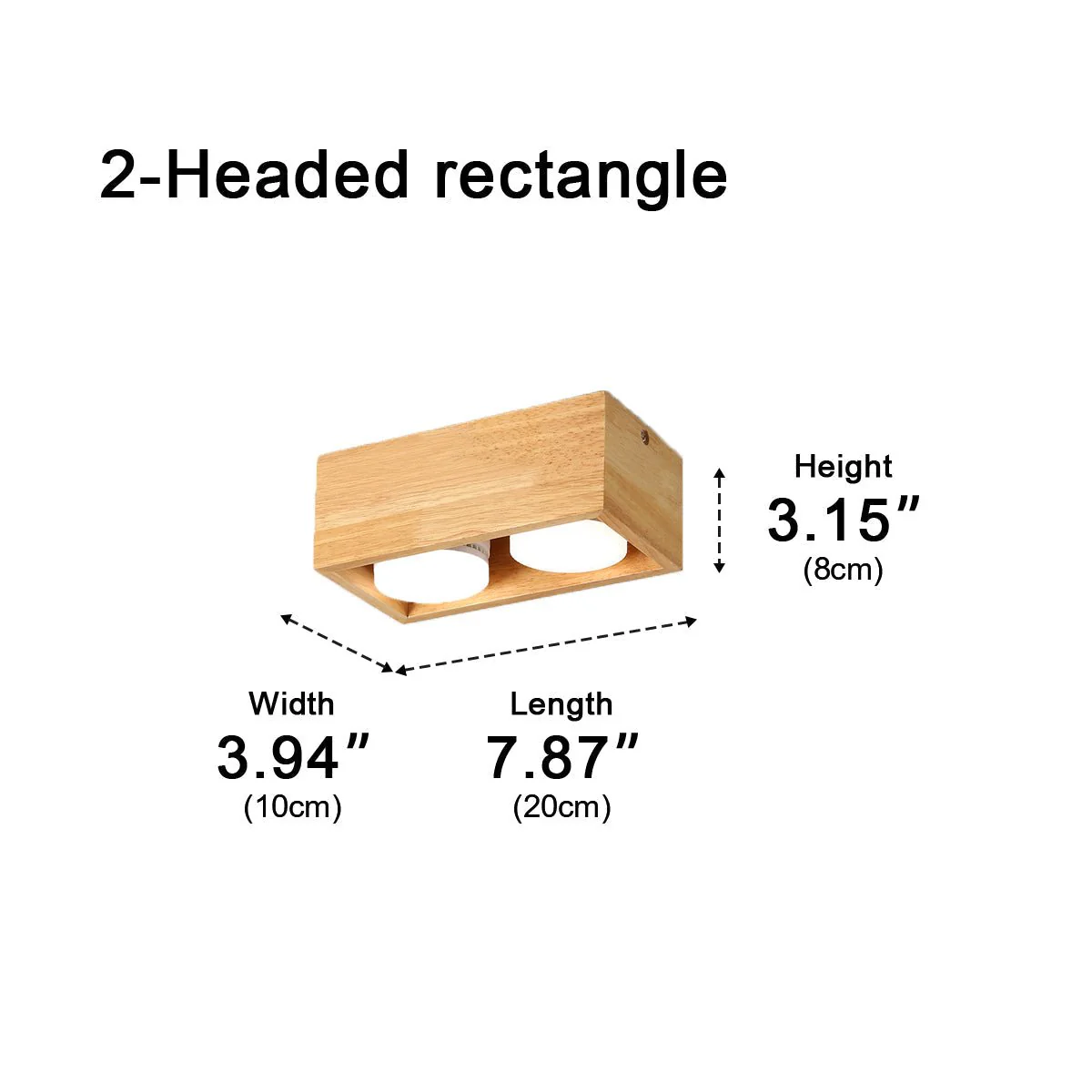Modern Minimalist Wood Square LED Indoor Ceiling Spot Light - Image 18