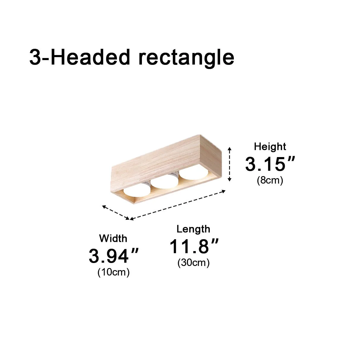 Modern Minimalist Wood Square LED Indoor Ceiling Spot Light - Image 19