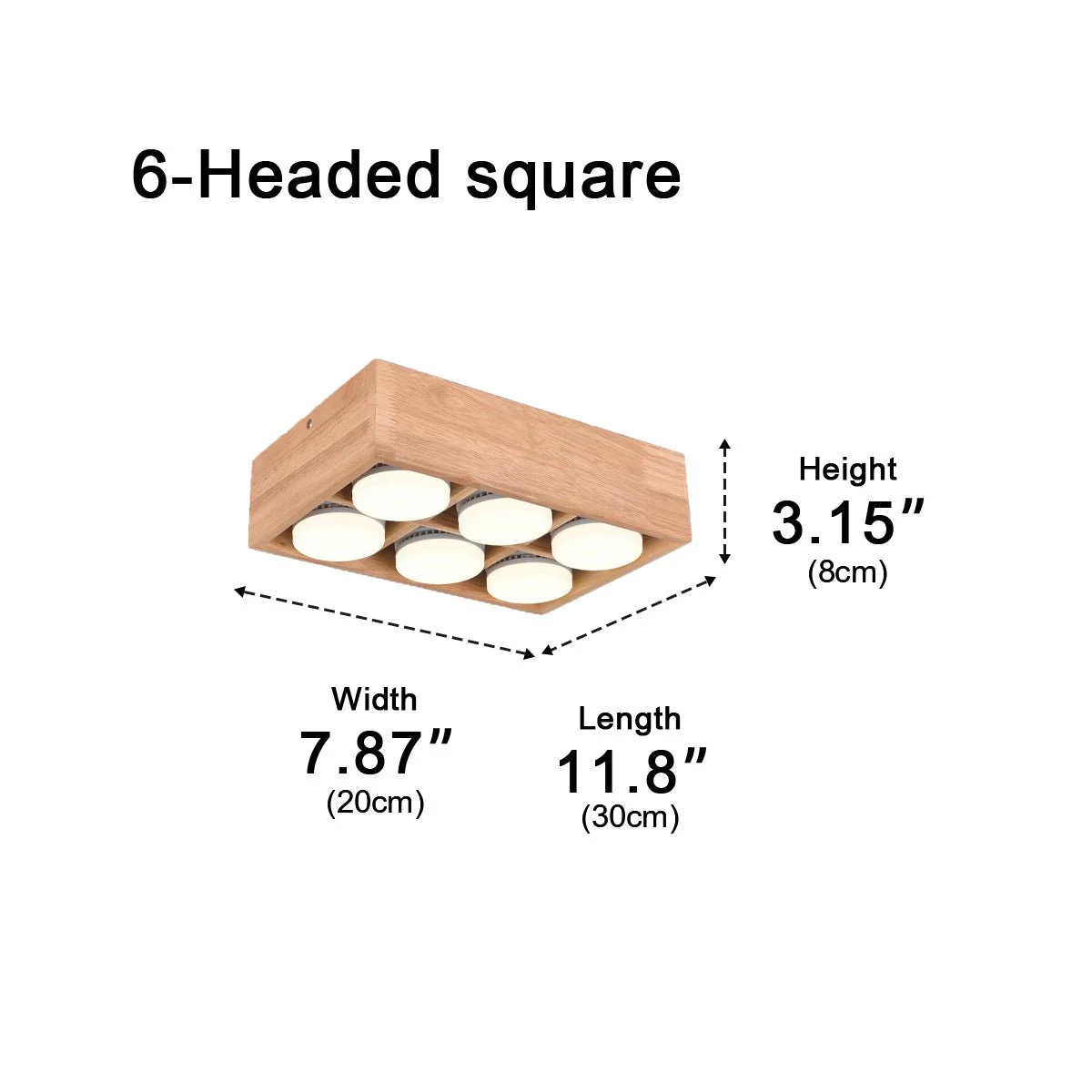Modern Minimalist Wood Square LED Indoor Ceiling Spot Light - Image 23