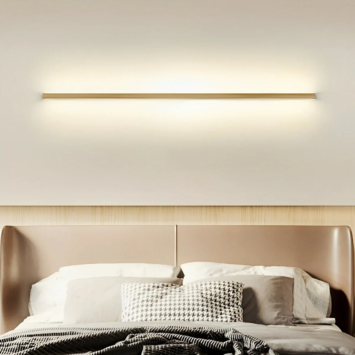 Modern Minimalist Wood Up&Down LED Long Strip Indoor Wall Sconce - Image 2