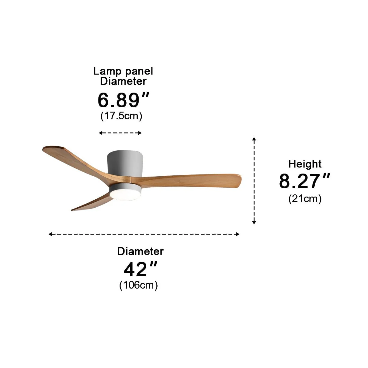 Modern Nordic Minimalist Wood Grain Reverse 6-Speed DC Motor Inverter Ceiling Fan Light - Image 11