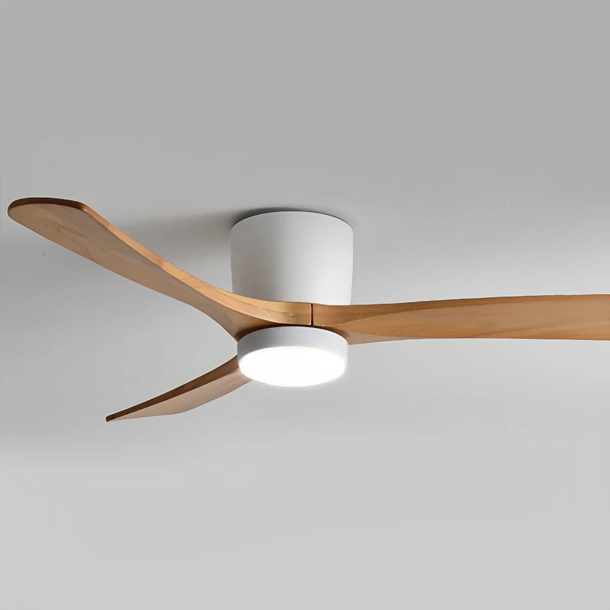 Modern Nordic Minimalist Wood Grain Reverse 6-Speed DC Motor Inverter Ceiling Fan Light - Image 6