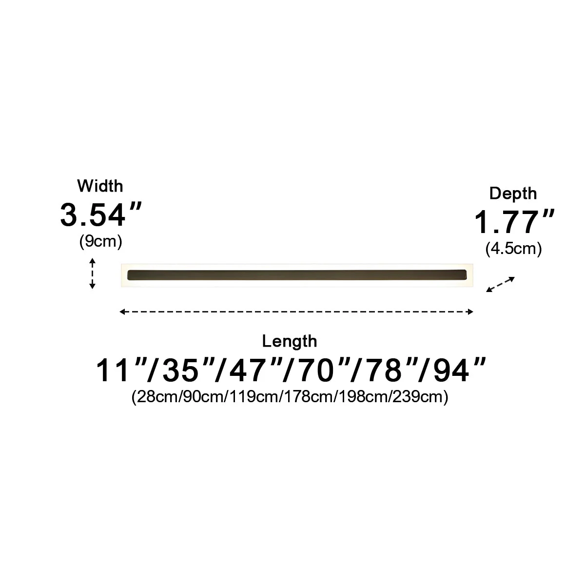 Waterproof Modern Long Strip Outdoor Wall Sconce Lighting - Image 11