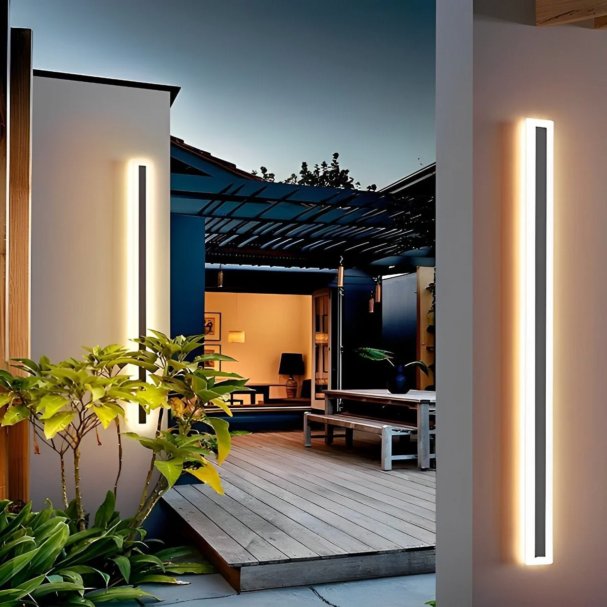 Waterproof Modern Long Strip Outdoor Wall Sconce Lighting - Image 3