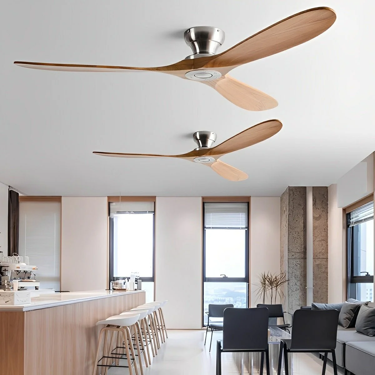 Modern Scandinavian Wood DC Motor Reverse Ceiling Fan - Image 2