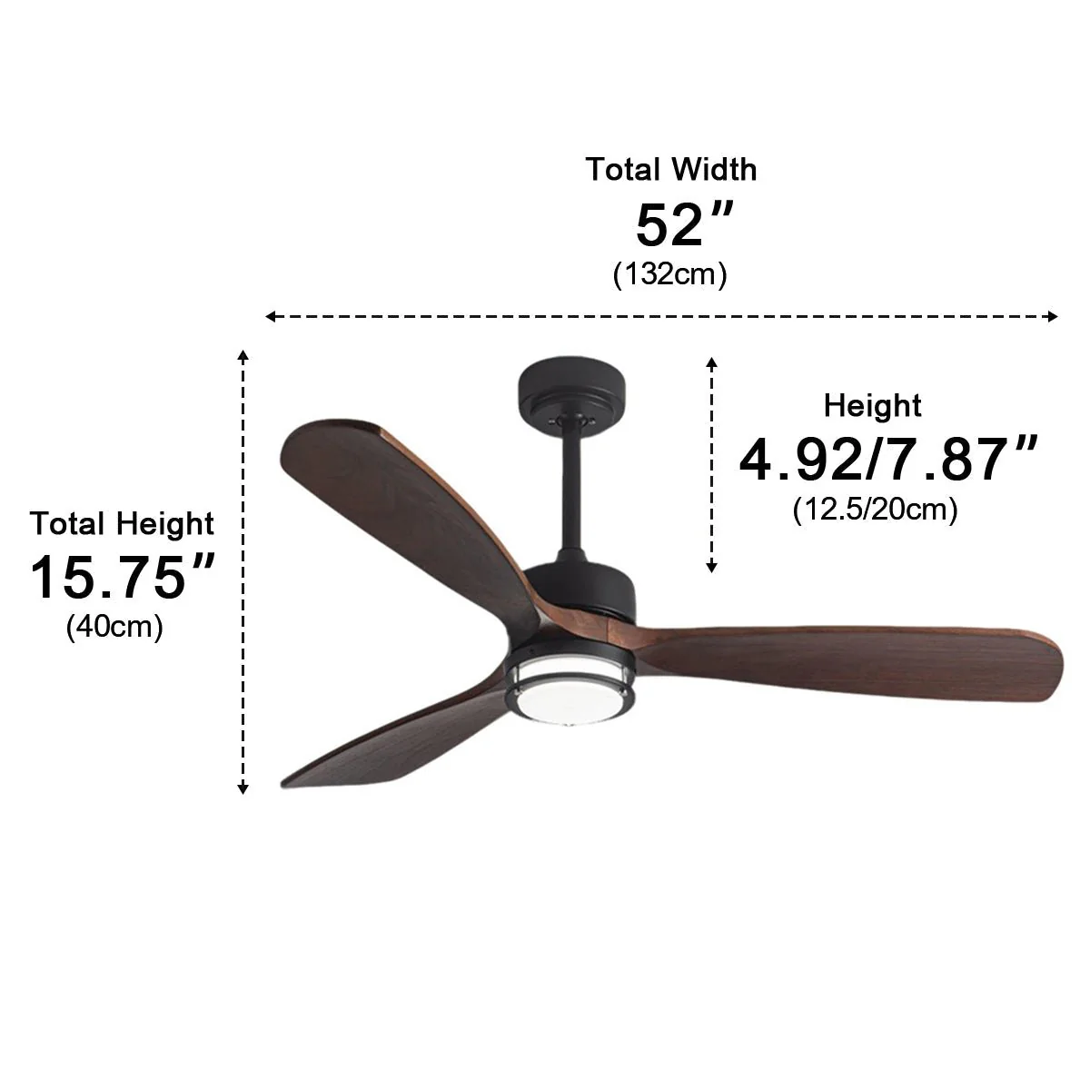 Modern Scandinavian Wood DC Motor Reverse Full-Spectrum LED Ceiling Fan Lights - Image 8