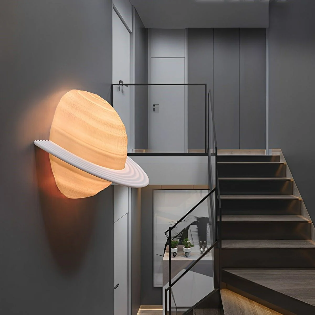 Modern Semicircle Saturn 3D Planet LED Indoor Wall Lights