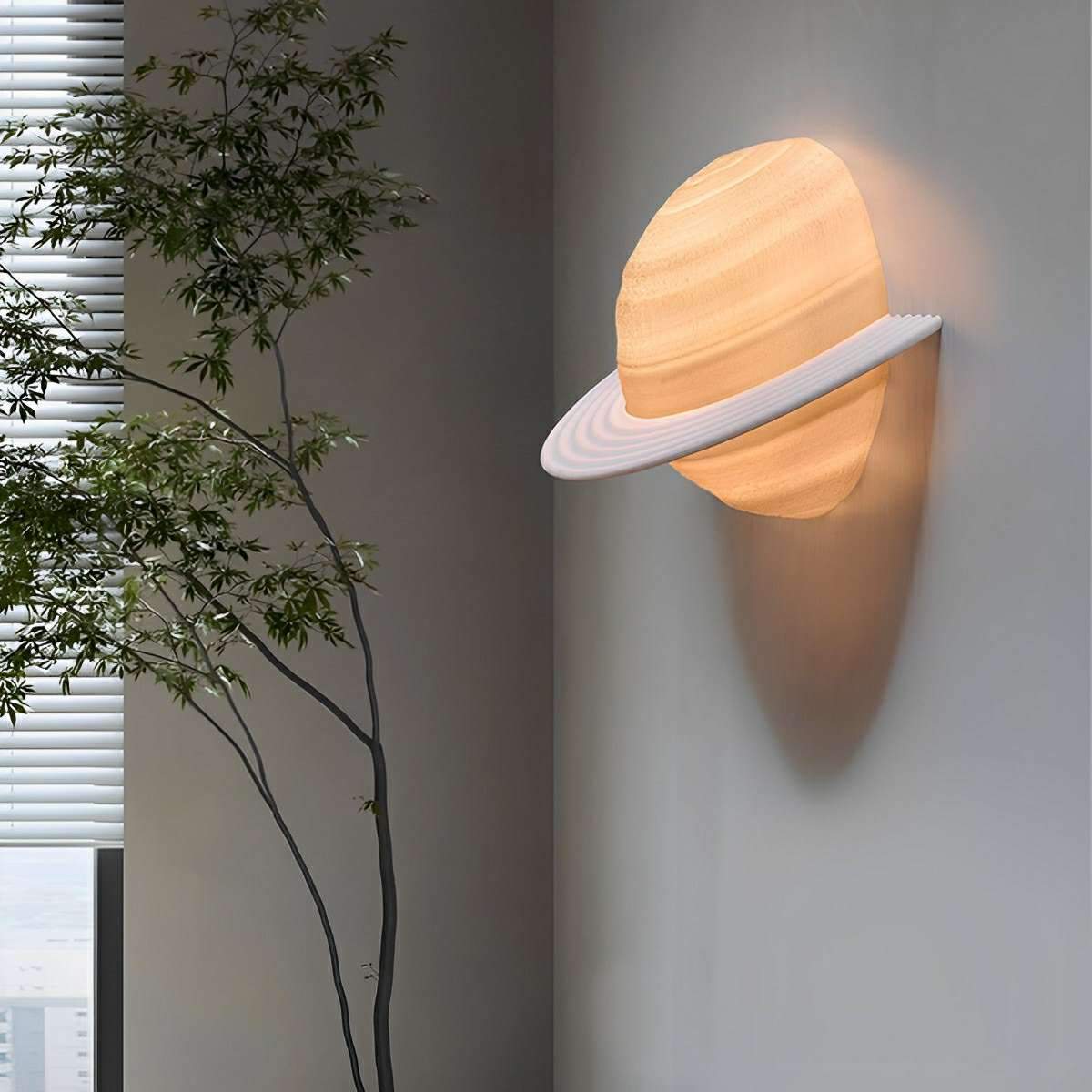 Modern Semicircle Saturn 3D Planet LED Indoor Wall Lights - Image 2