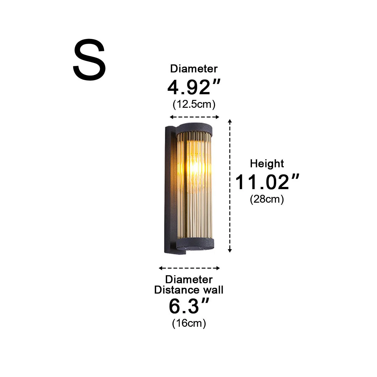 Modern Waterproof Cylinder Striped Glass Outdoor LED Porch Wall Lights - Image 10