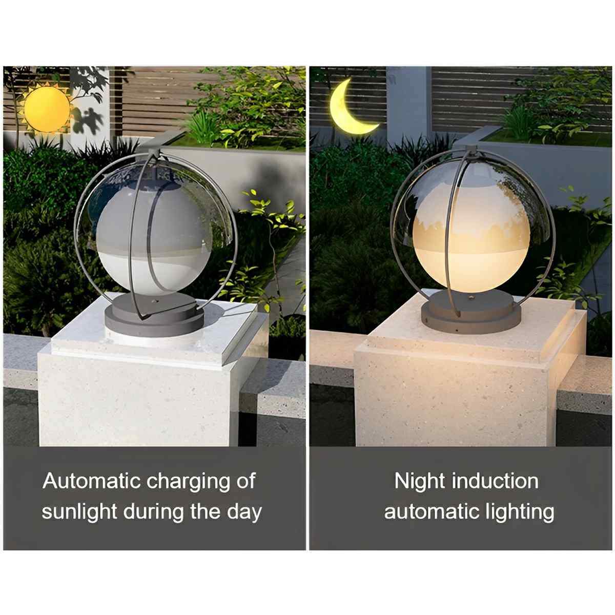 Modern Waterproof Globe Planet LED Outdoor Post Lights - Image 7
