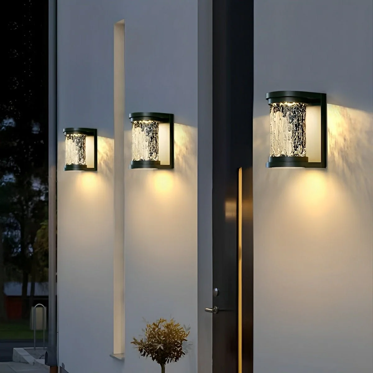 Modern Waterproof Stainless Steel Water Glass Outdoor LED Porch Wall Lights - Image 3
