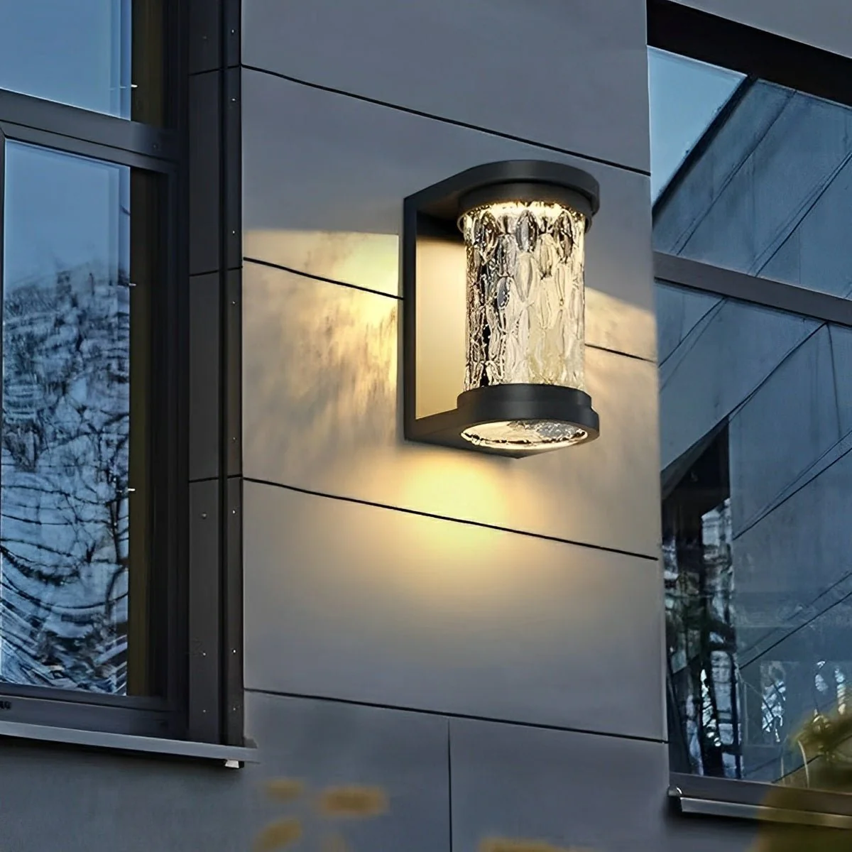 Modern Waterproof Stainless Steel Water Glass Outdoor LED Porch Wall Lights - Image 4