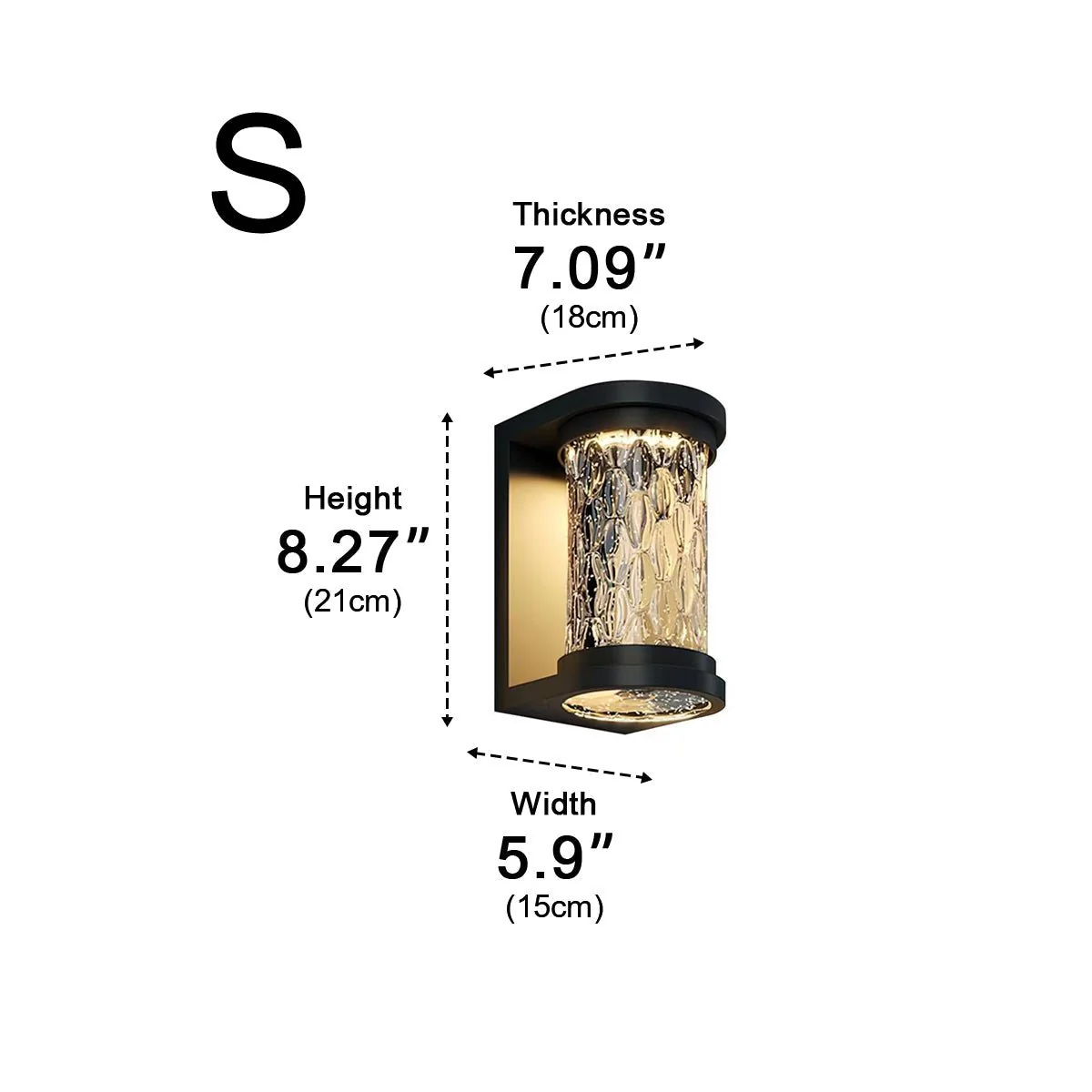 Modern Waterproof Stainless Steel Water Glass Outdoor LED Porch Wall Lights - Image 8