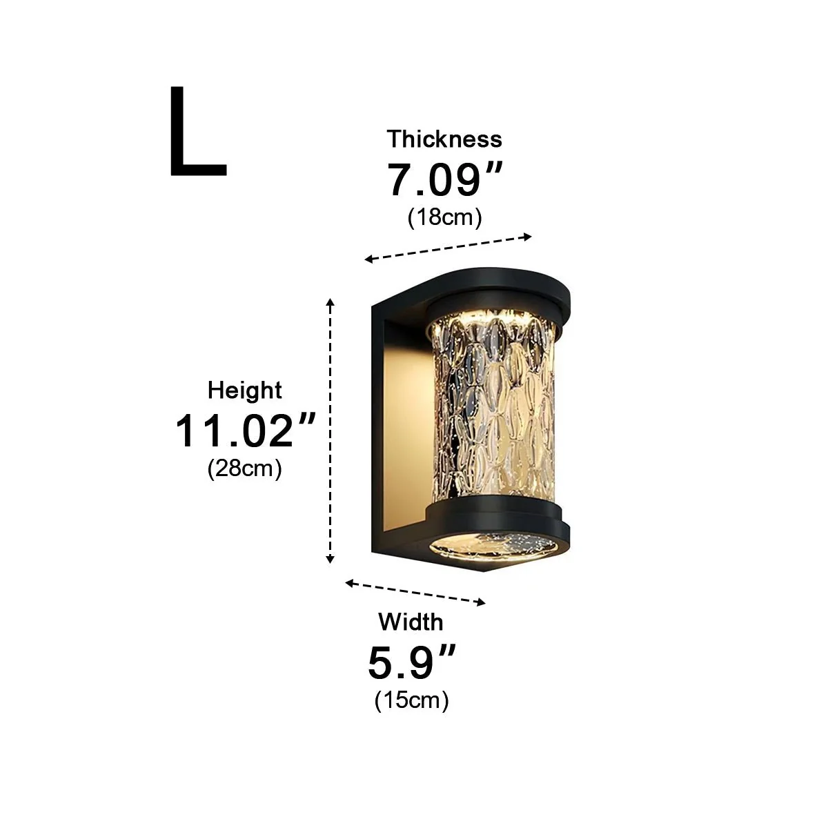 Modern Waterproof Stainless Steel Water Glass Outdoor LED Porch Wall Lights - Image 9