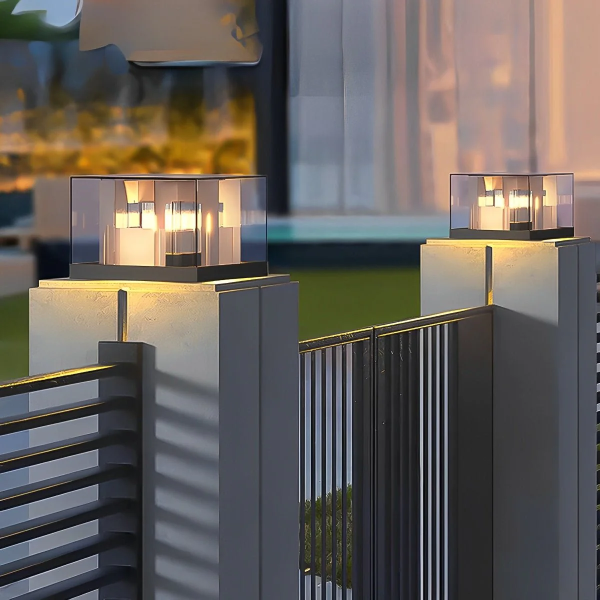 Modern Square Waterproof LED Outdoor Post Lights - Image 2