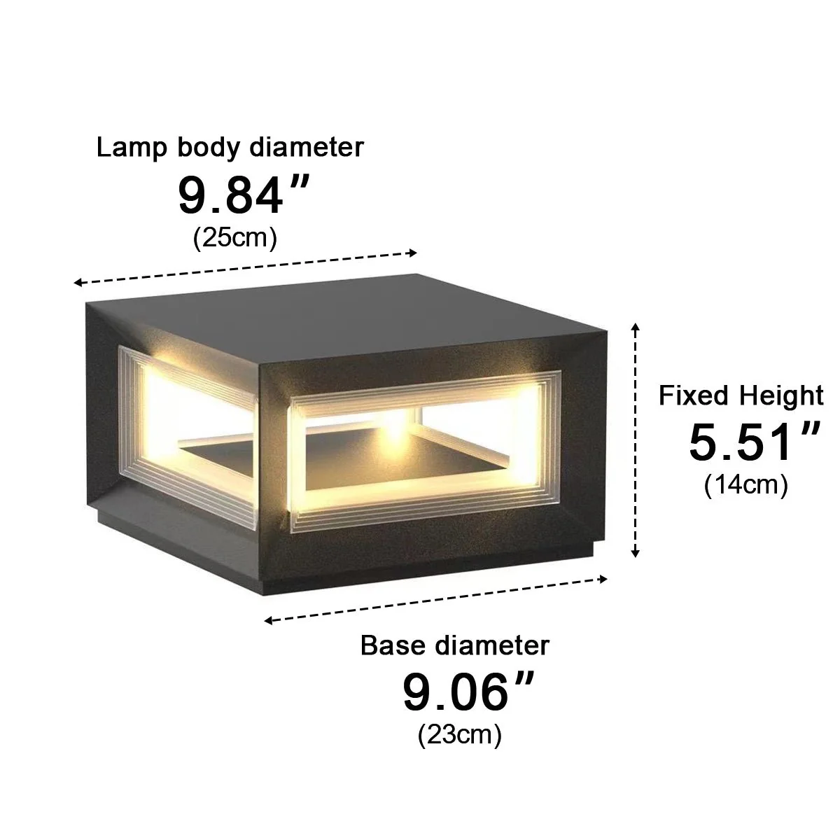 Rectangular Modern Stainless Steel Waterproof LED Outdoor Post Lights - Image 14