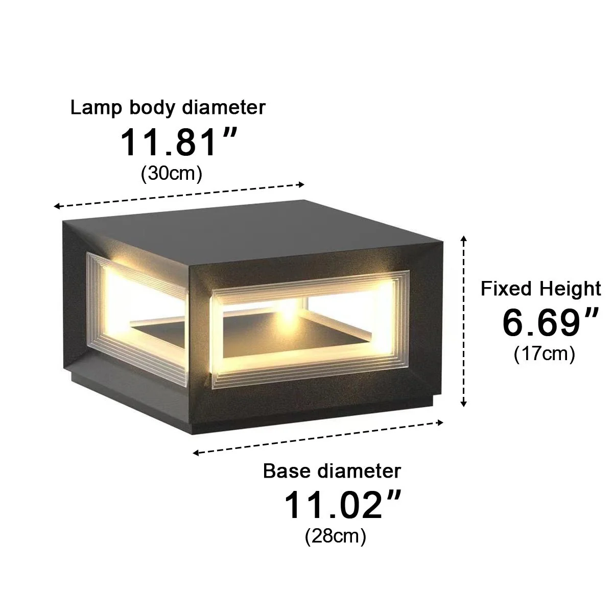 Rectangular Modern Stainless Steel Waterproof LED Outdoor Post Lights - Image 15