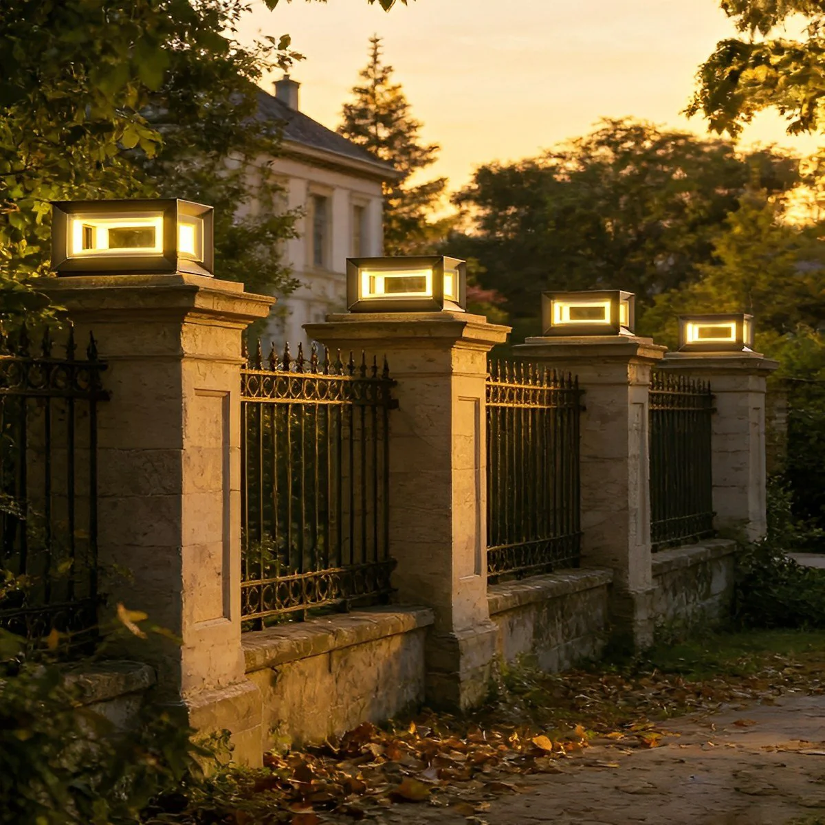 Rectangular Modern Stainless Steel Waterproof LED Outdoor Post Lights - Image 7