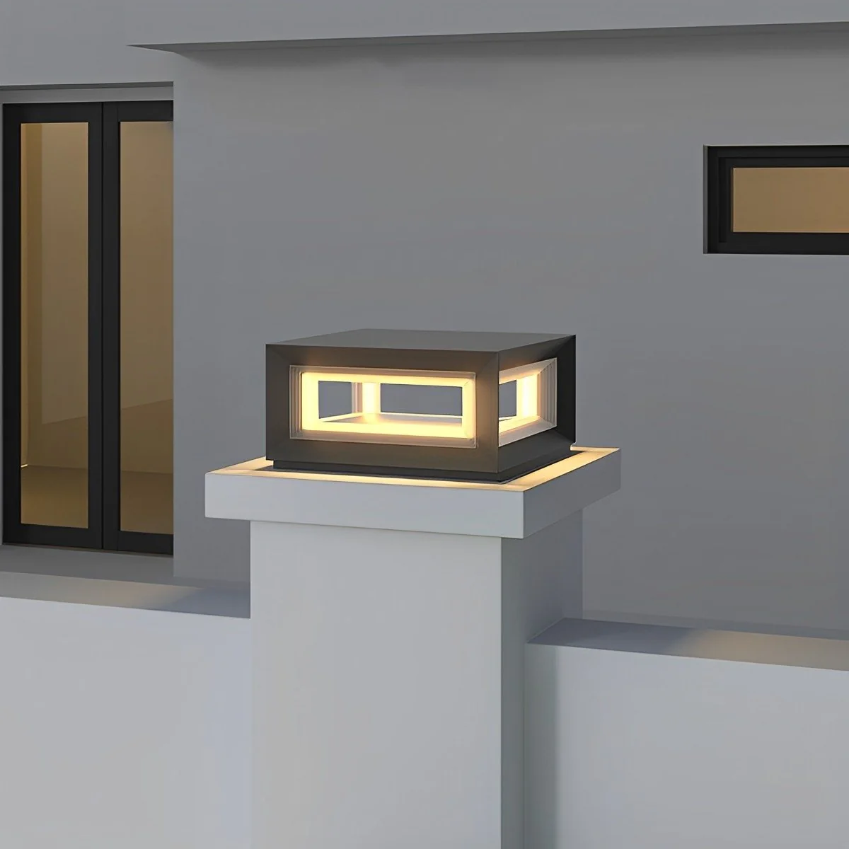 Rectangular Modern Stainless Steel Waterproof LED Outdoor Post Lights - Image 9