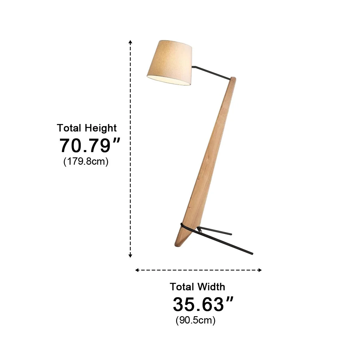 Modern Tilt Wood Fabric Drum Shade Floor Lamp - Image 10