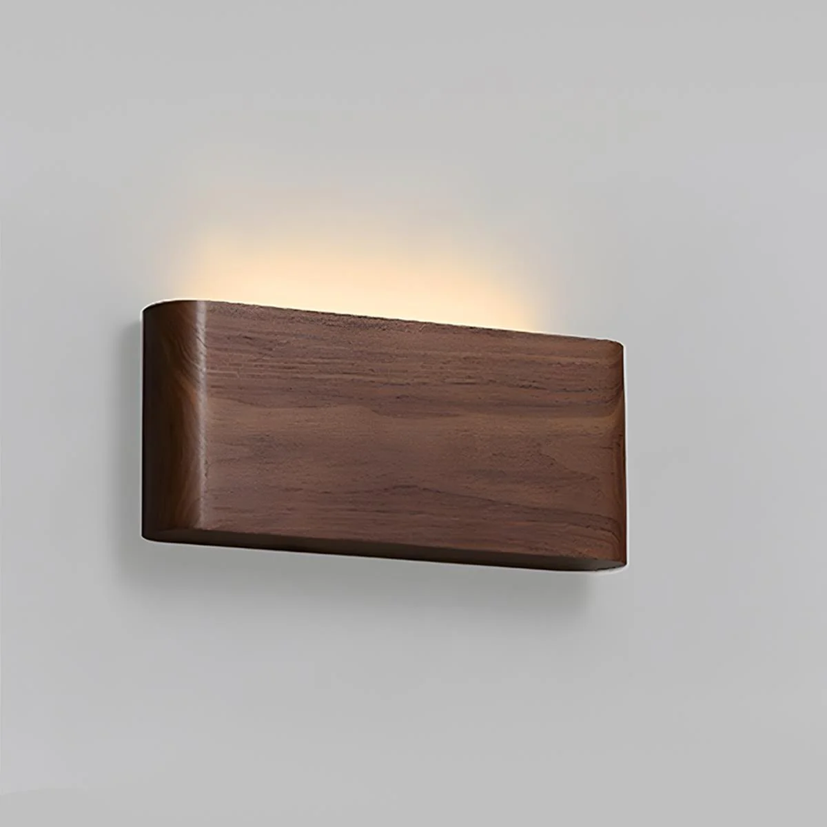 Modern Walnut Solid Wood Rectangular LED Indoor Wall Sconce - Image 8