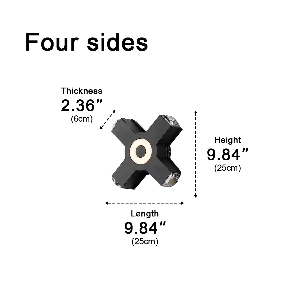 Modern Waterproof Black Outdoor LED Wall Lights Spotlights - Image 21
