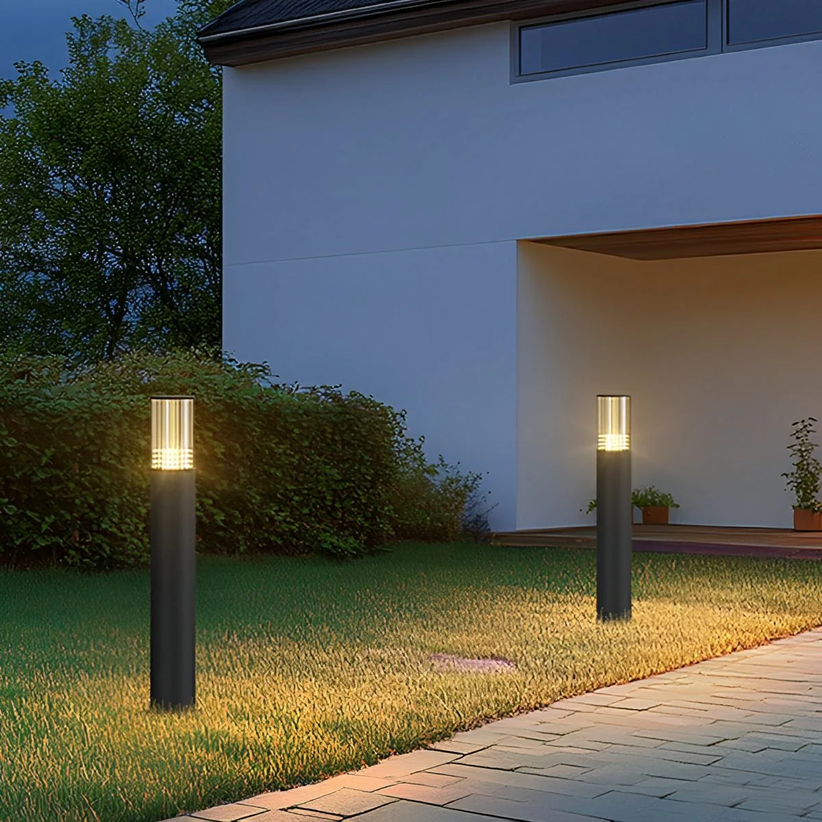Modern Waterproof Cylinder Outdoor Garden LED Lawn Pillar Lights - Image 2