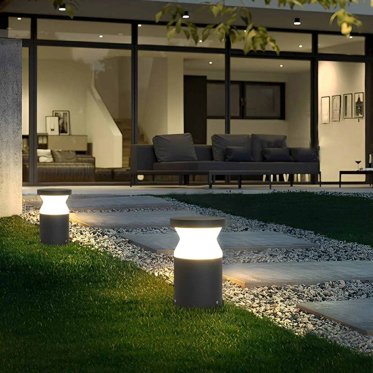 Modern Waterproof Cylinder Outdoor LED Lawn Pathway Lights - Image 2