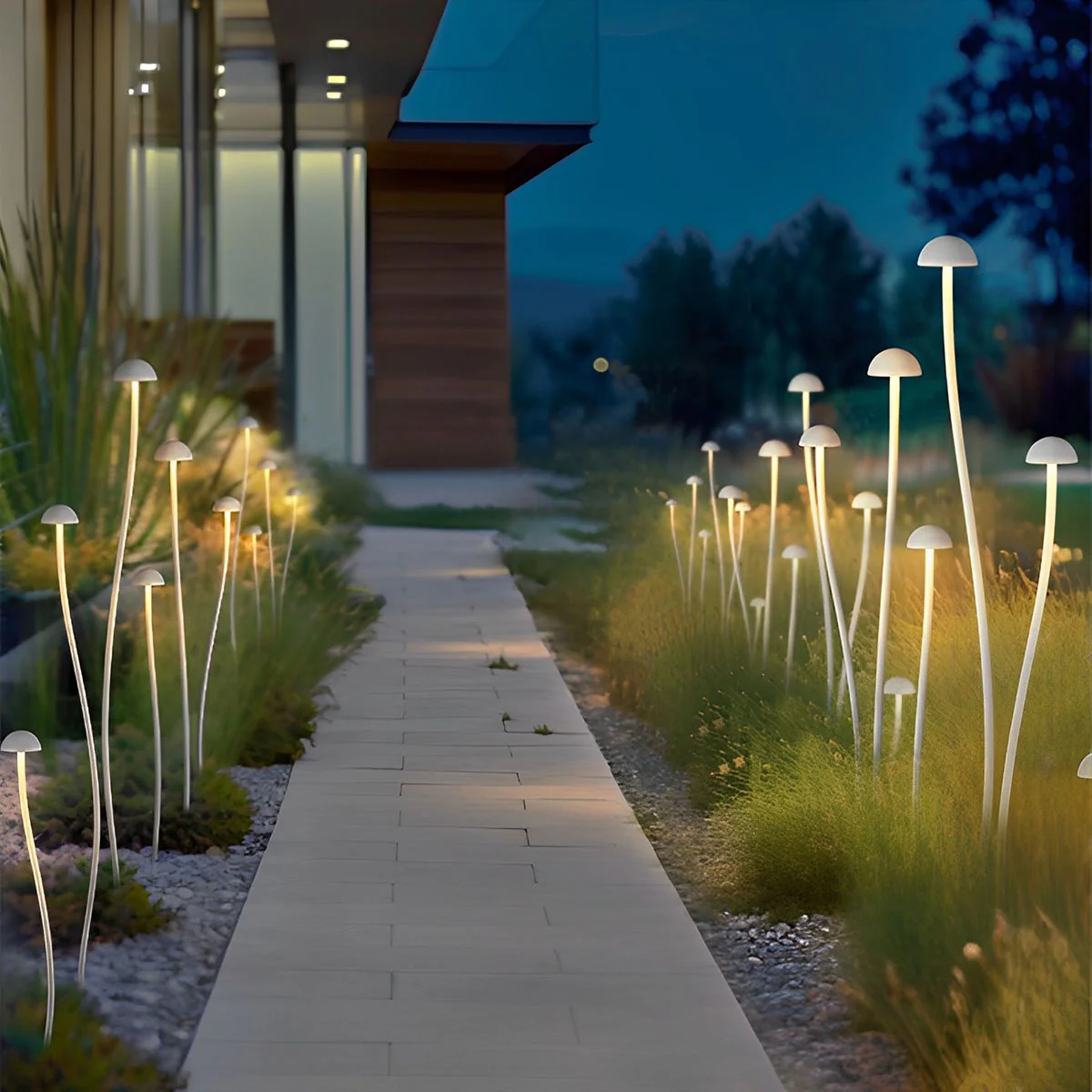 DC24V Modern Waterproof Minimalist Mushroom Stainless Steel LED Outdoor Landscape Lights - Image 4