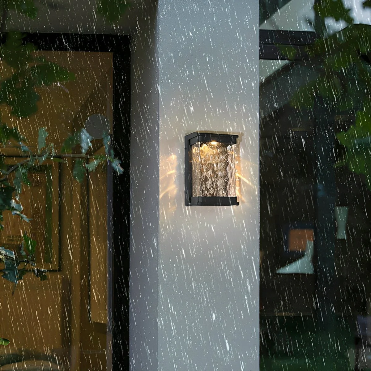 Modern Waterproof Rectangular Water Waves Outdoor LED Porch Wall Lights - Image 3