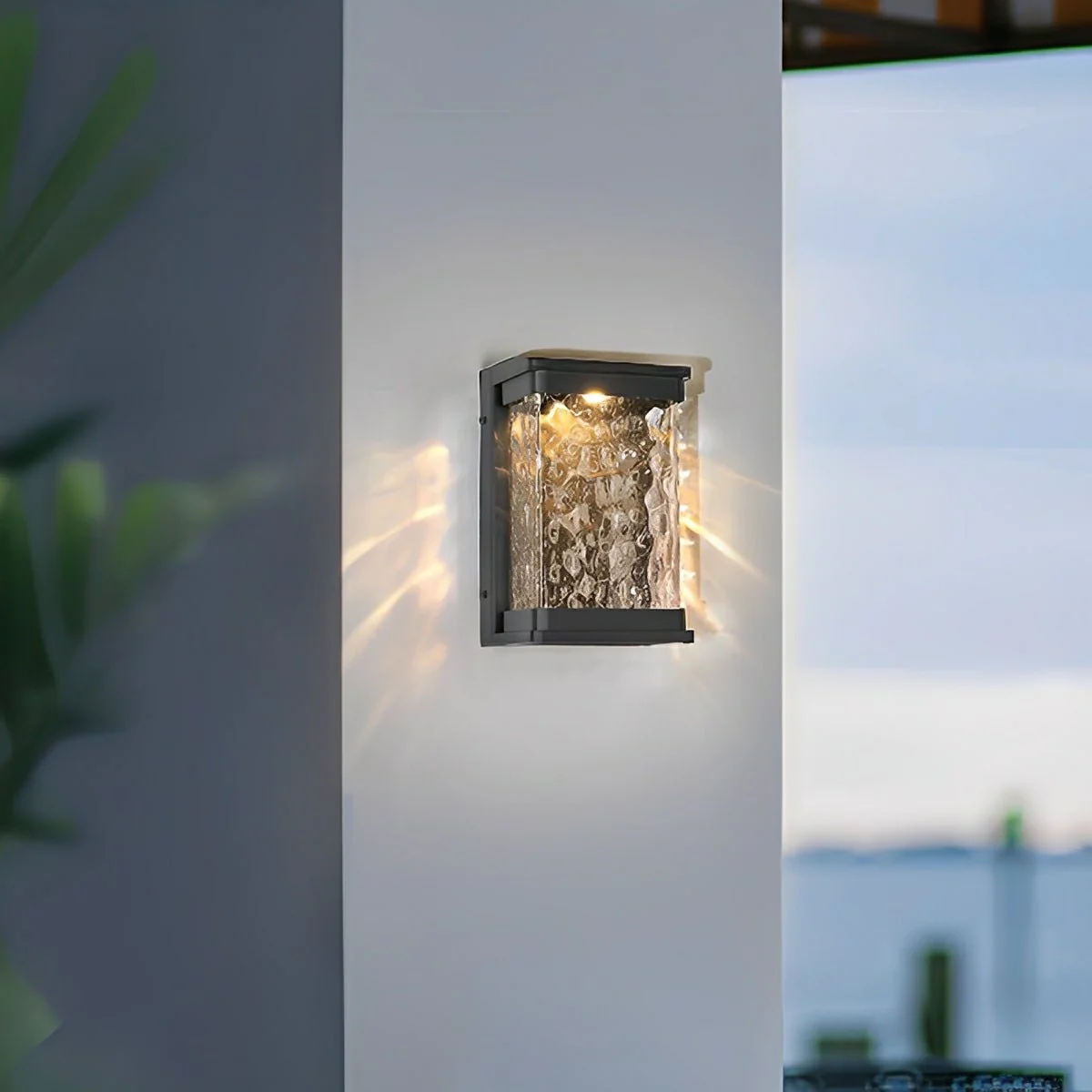 Modern Waterproof Rectangular Water Waves Outdoor LED Porch Wall Lights - Image 4