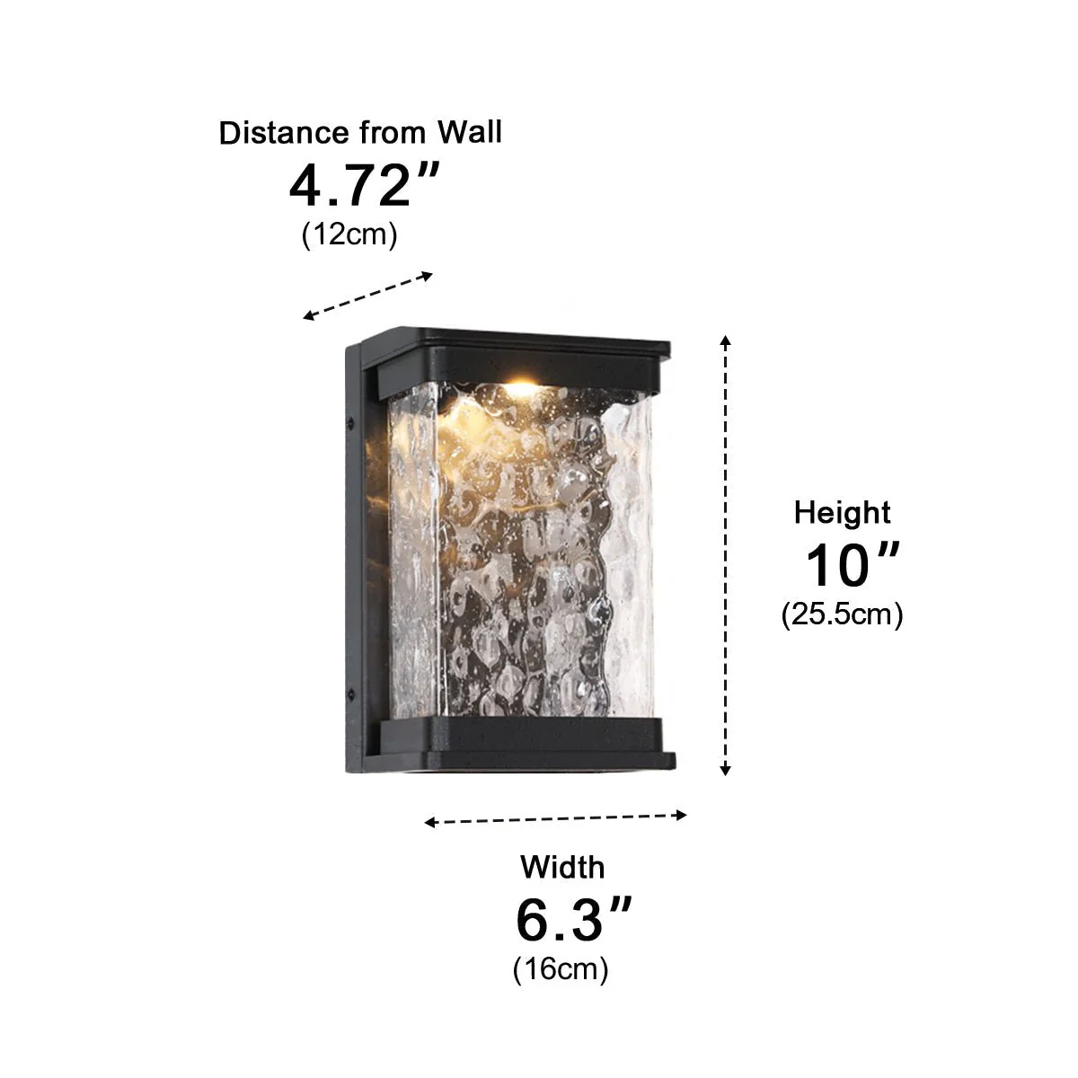 Modern Waterproof Rectangular Water Waves Outdoor LED Porch Wall Lights - Image 9
