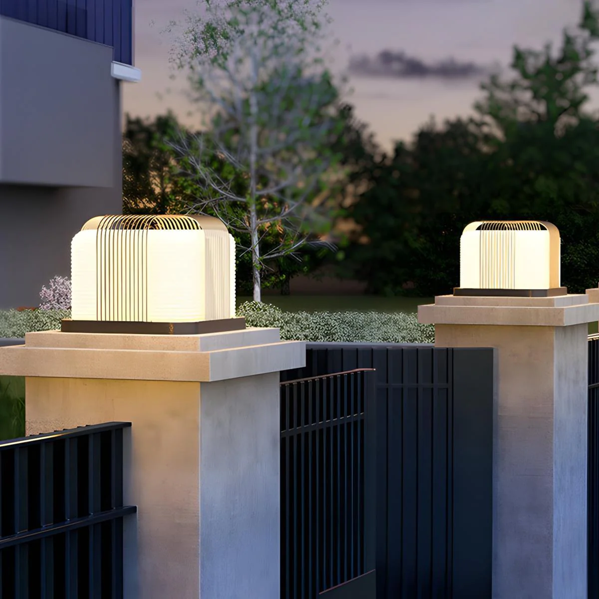 Modern Waterproof Square Steel LED Outdoor Post Lights - Image 2