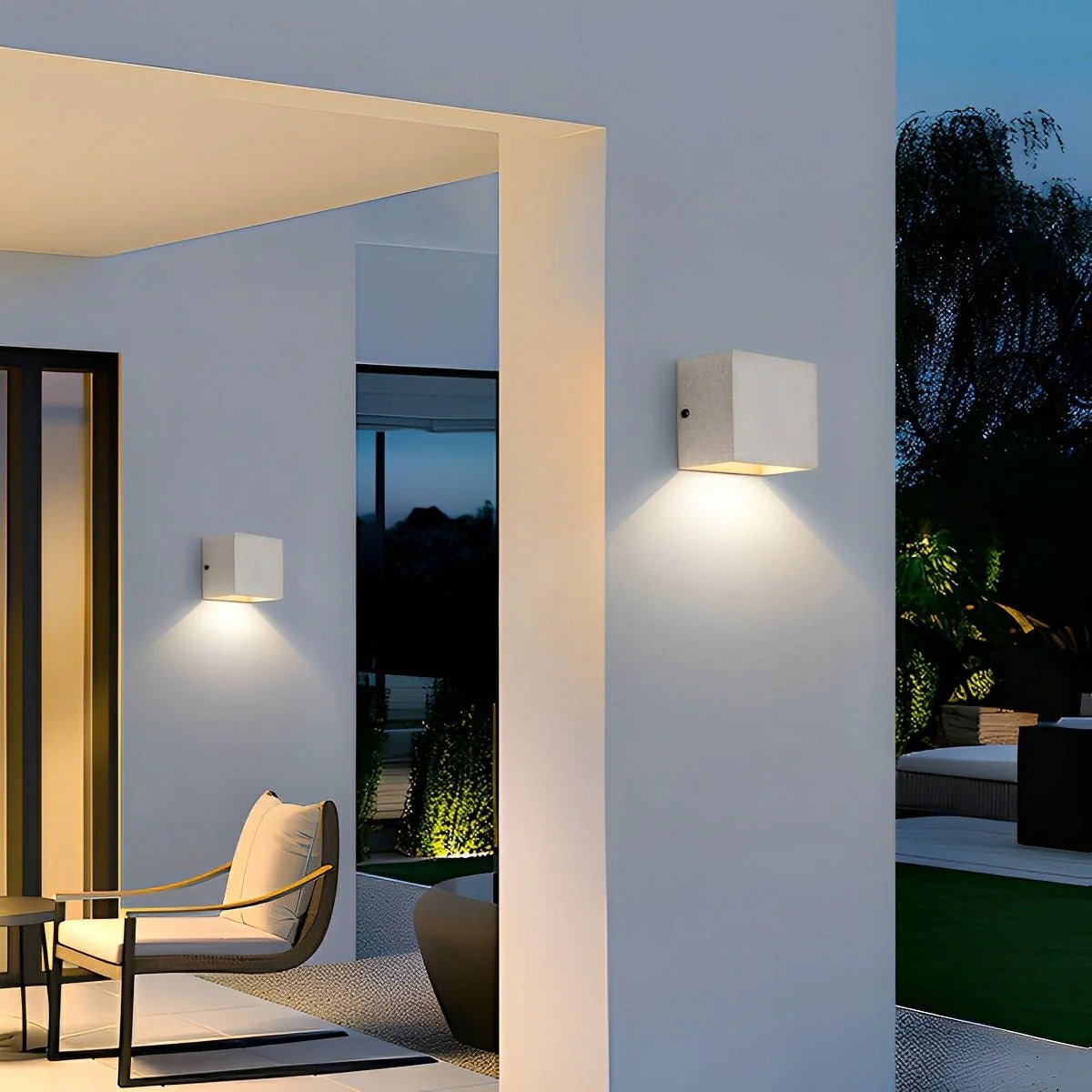 Modern Waterproof Square Concrete LED Outdoor Wall Lights - Image 2