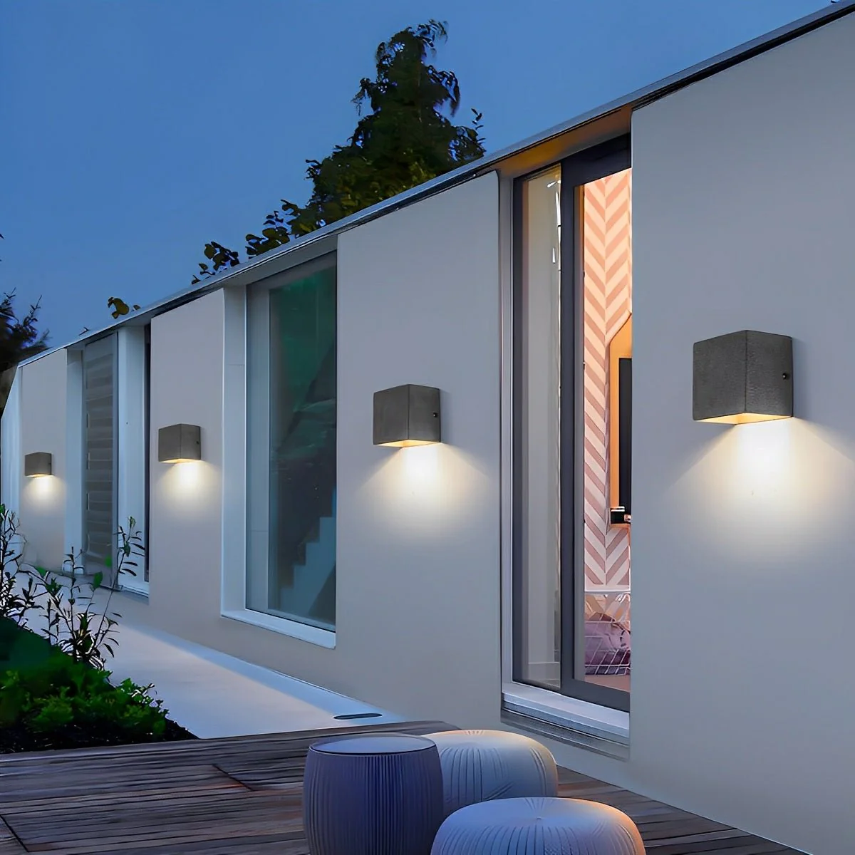 Modern Waterproof Square Concrete LED Outdoor Wall Lights - Image 4