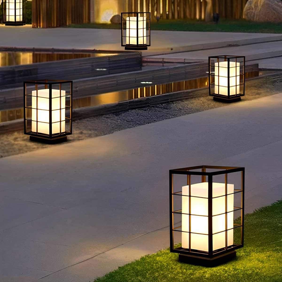 Modern Waterproof Square Lantern LED Outdoor Landscape Lawn Lighting - Image 2