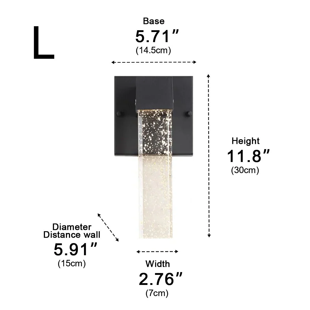 Modern Waterproof Square Long Strip Crystal LED Outdoor Wall Light - Image 12