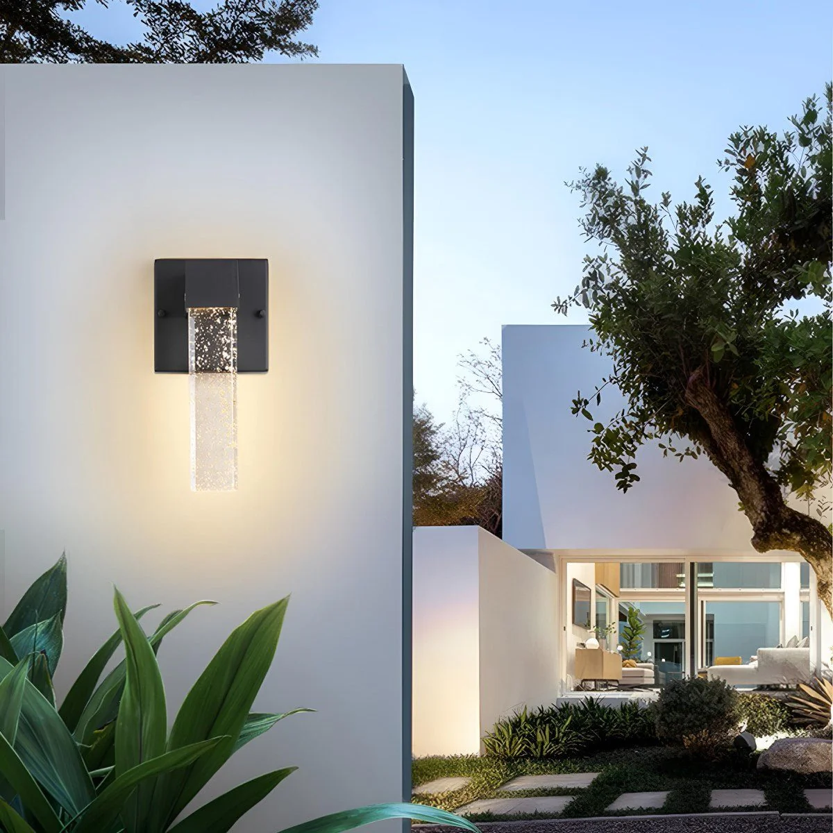 Modern Waterproof Square Long Strip Crystal LED Outdoor Wall Light - Image 3