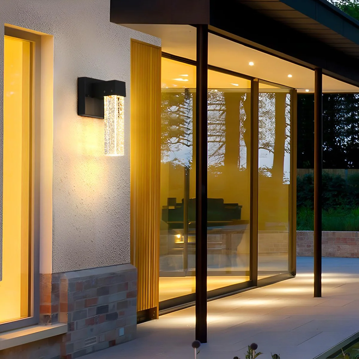 Modern Waterproof Square Long Strip Crystal LED Outdoor Wall Light - Image 5