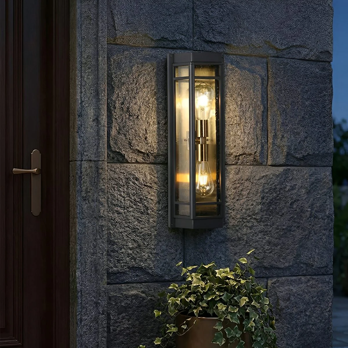 Modern Waterproof Triangle Tiered Bulbs Outdoor LED Porch Wall Lights - Image 3