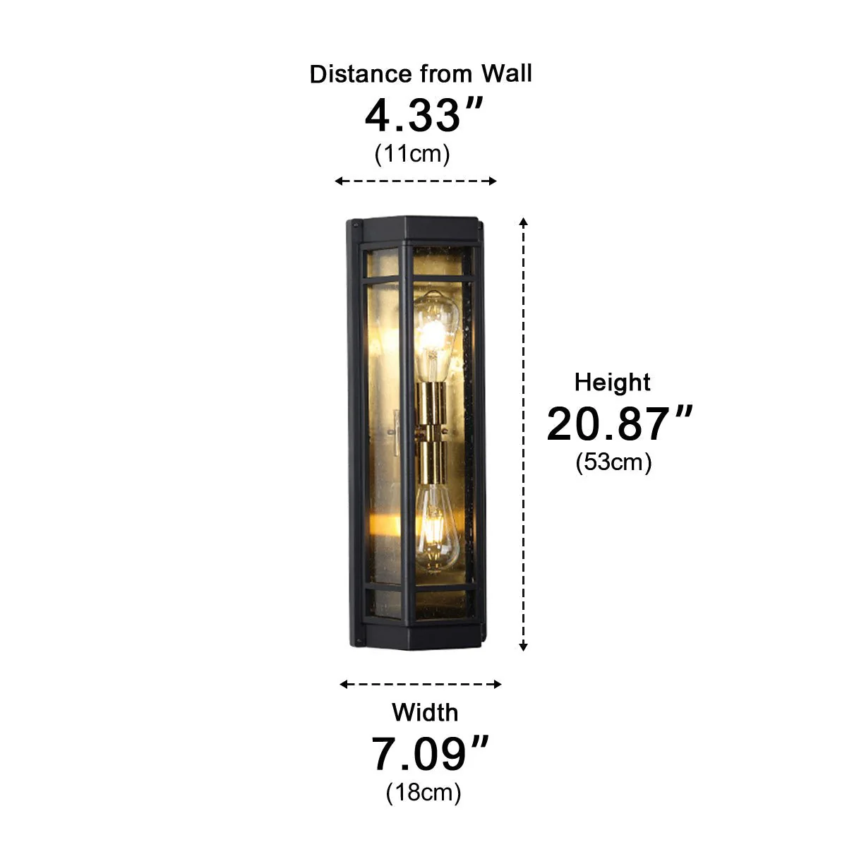 Modern Waterproof Triangle Tiered Bulbs Outdoor LED Porch Wall Lights - Image 7