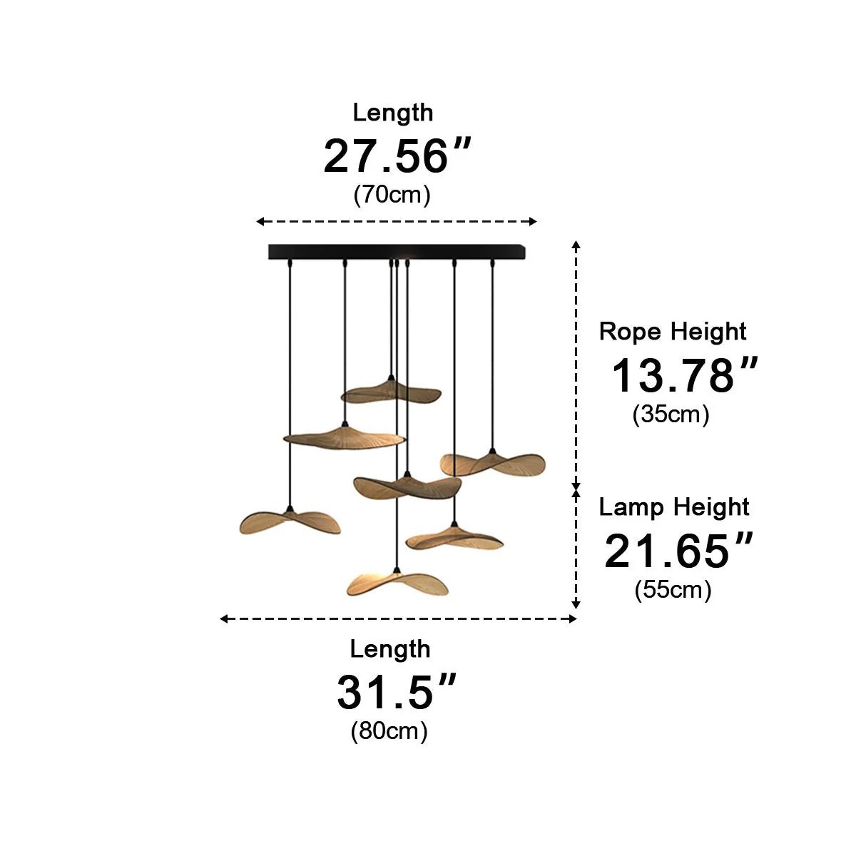 Modern Wood Natural Style Lotus Leaf LED Pendant Light - Image 27