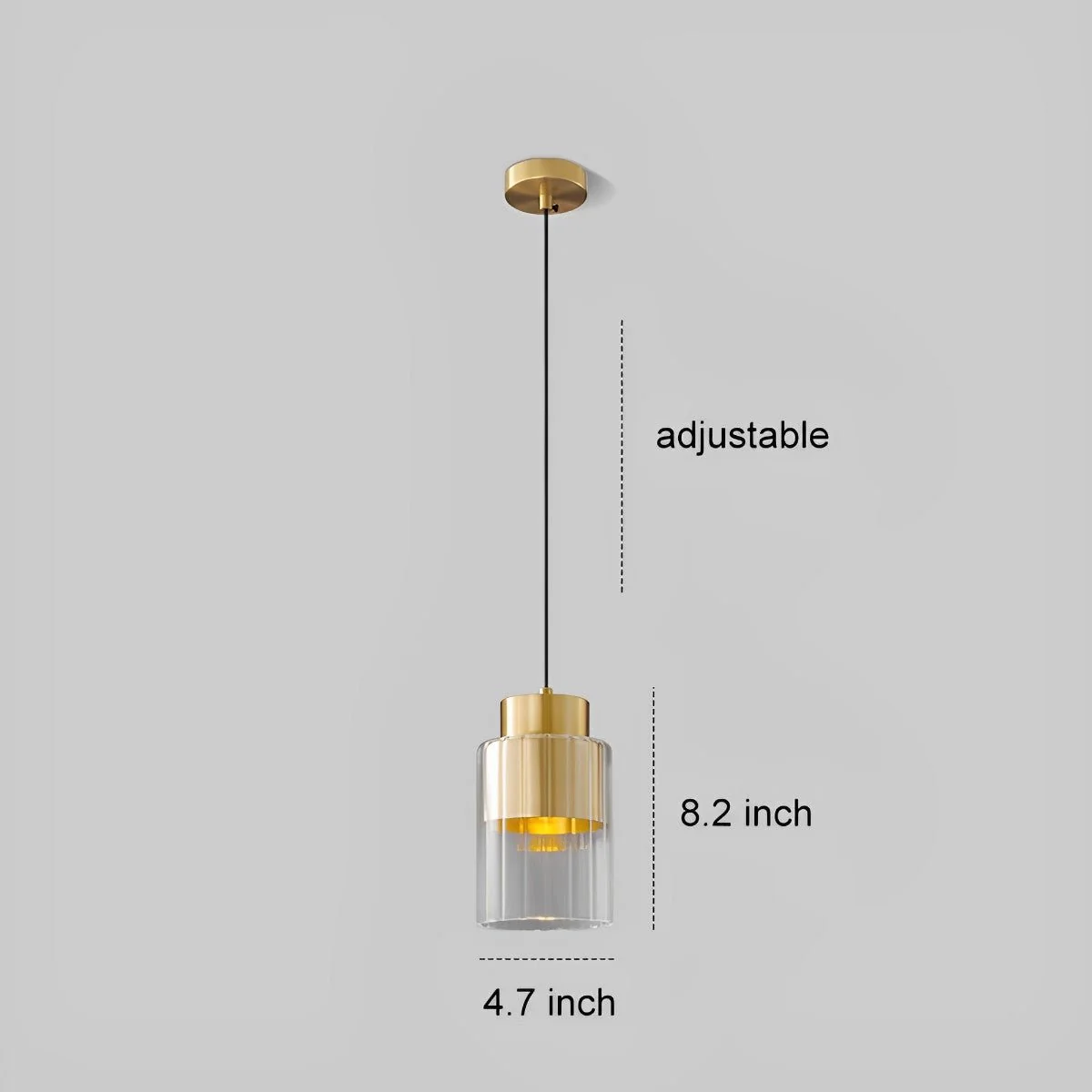 Modern Minimalist Chandelier Glass Brass Bedside Lighting - Image 5
