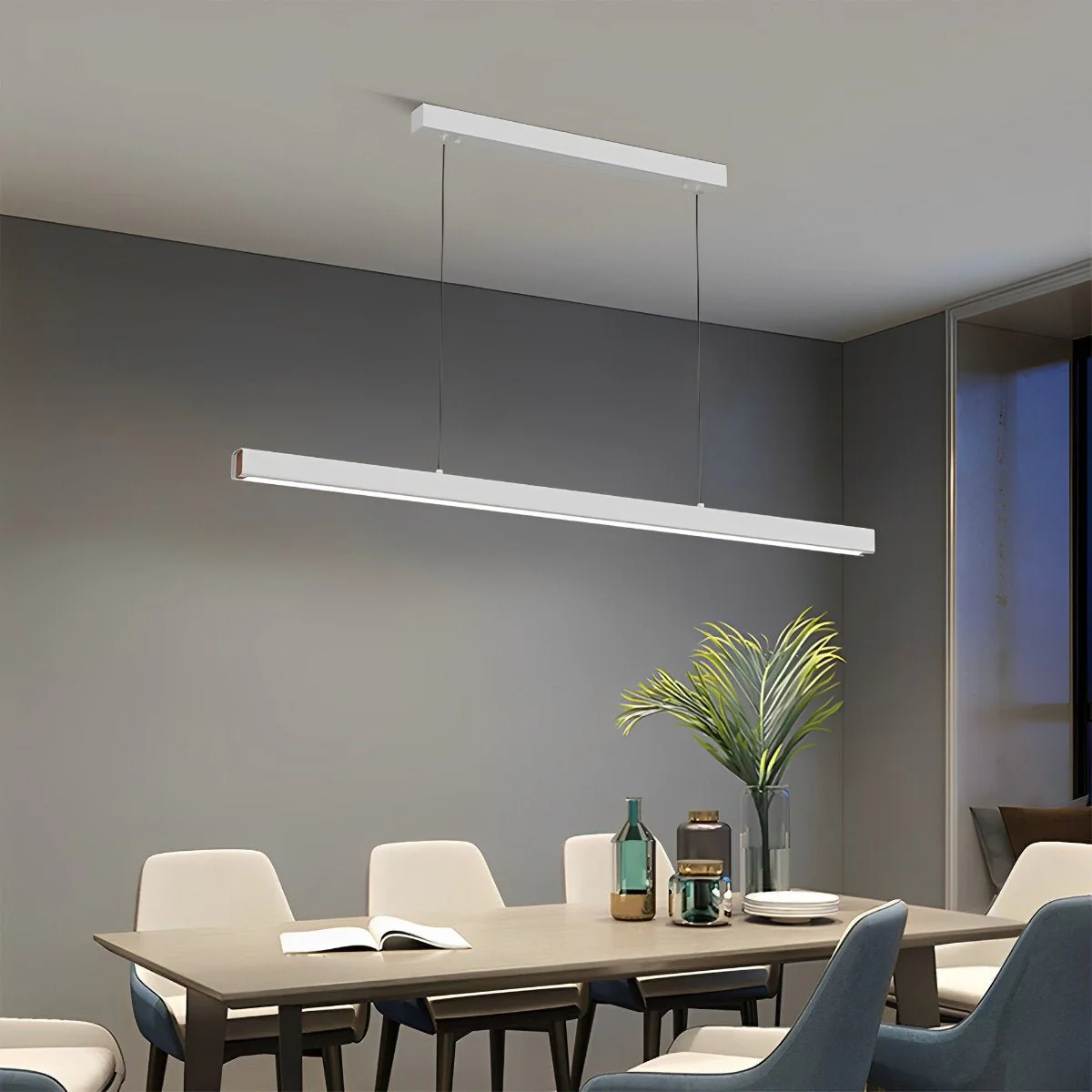 Minimalist Dimmable Pendant Light LED Long Linear Light - Image 10
