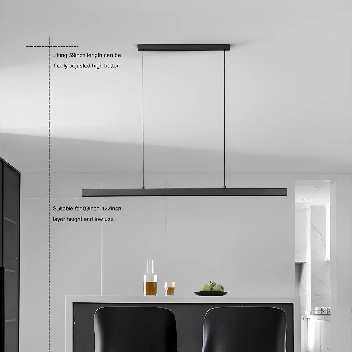 Minimalist Dimmable Pendant Light LED Long Linear Light - Image 13