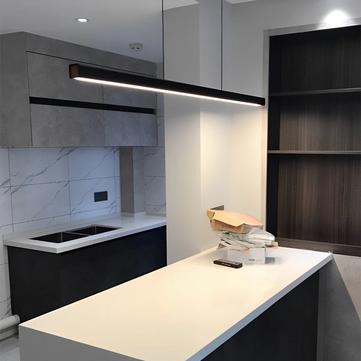 Minimalist Dimmable Pendant Light LED Long Linear Light - Image 4