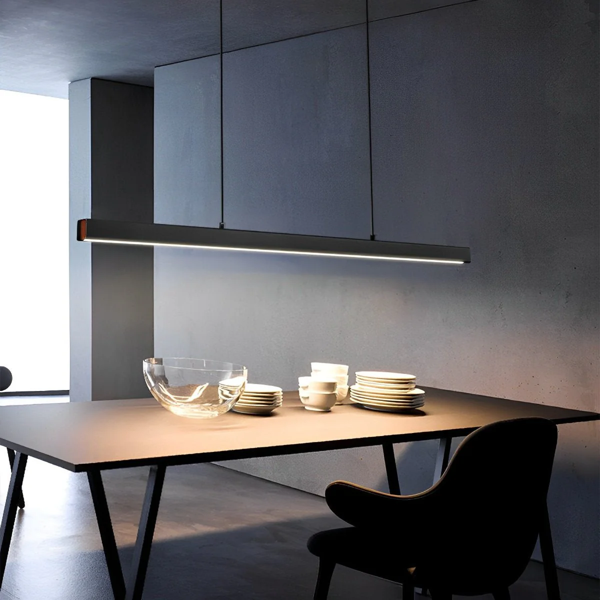 Minimalist Dimmable Pendant Light LED Long Linear Light - Image 5