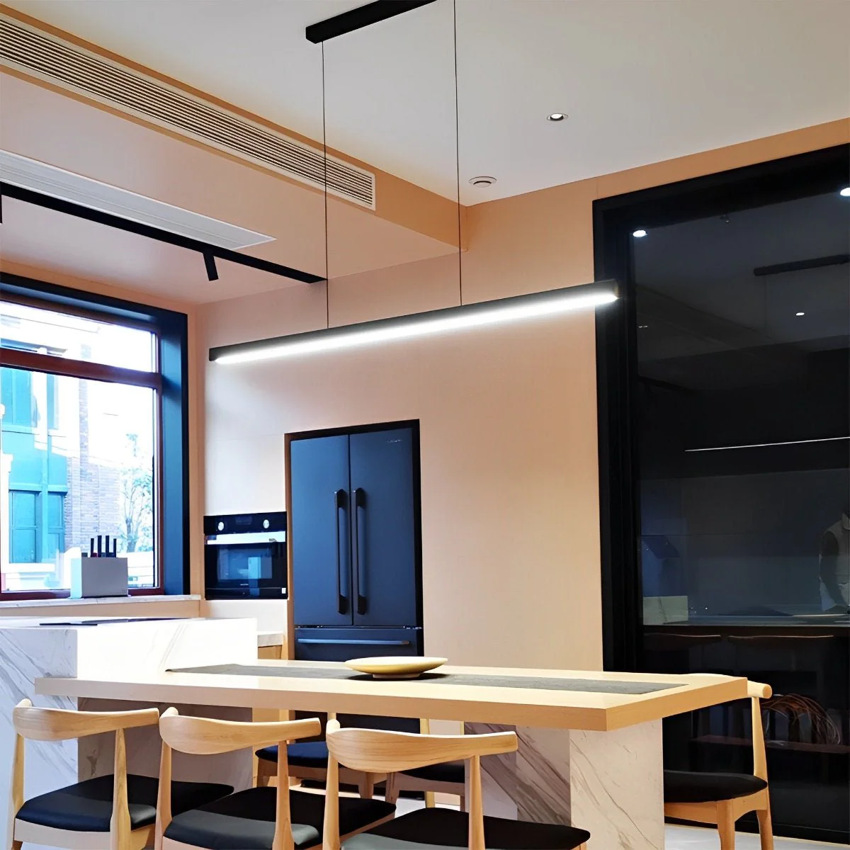 Minimalist Dimmable Pendant Light LED Long Linear Light - Image 6