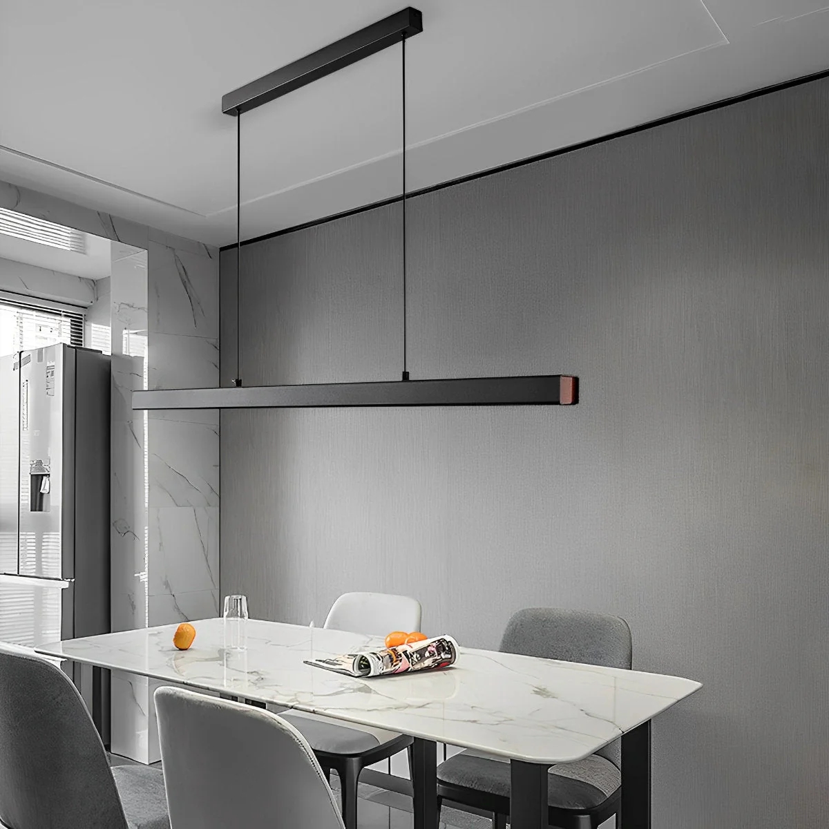 Minimalist Dimmable Pendant Light LED Long Linear Light - Image 9