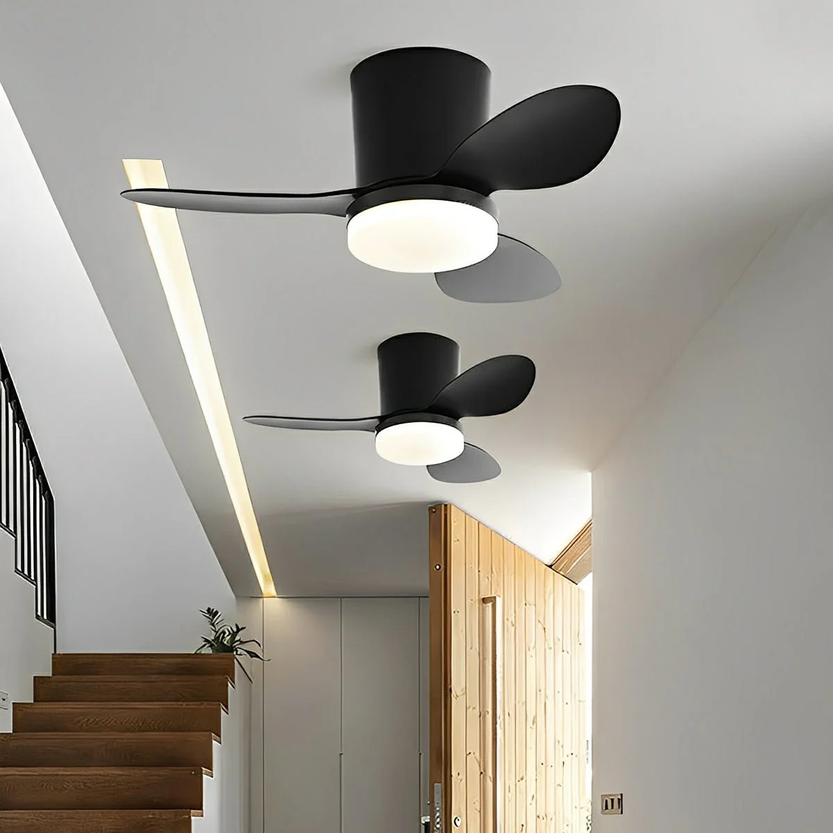 Nordic Modern Minimalist DC Motor Reverse LED Ceiling Fan Light - Image 11